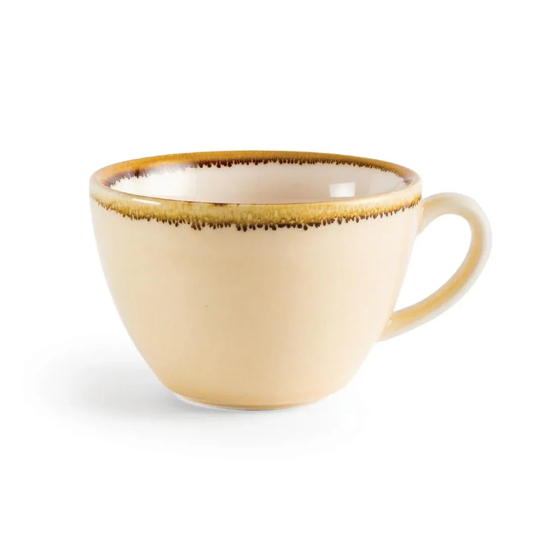 GP332 Olympia Kiln Cappuccino Cup Sandstone 340ml (Pack of 6) - JD Catering Equipment Solutions Ltd