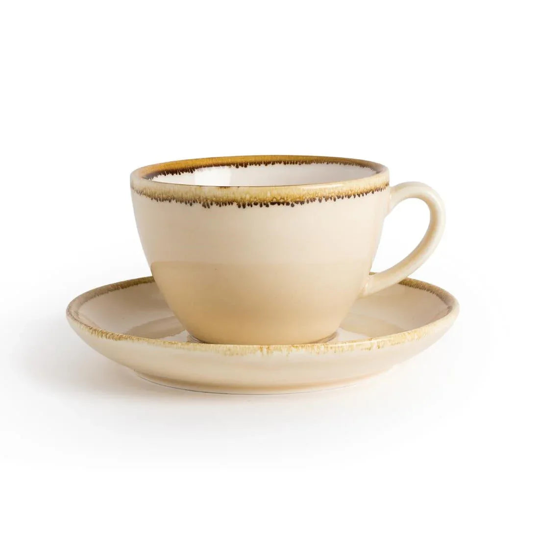 GP332 Olympia Kiln Cappuccino Cup Sandstone 340ml (Pack of 6) - JD Catering Equipment Solutions Ltd