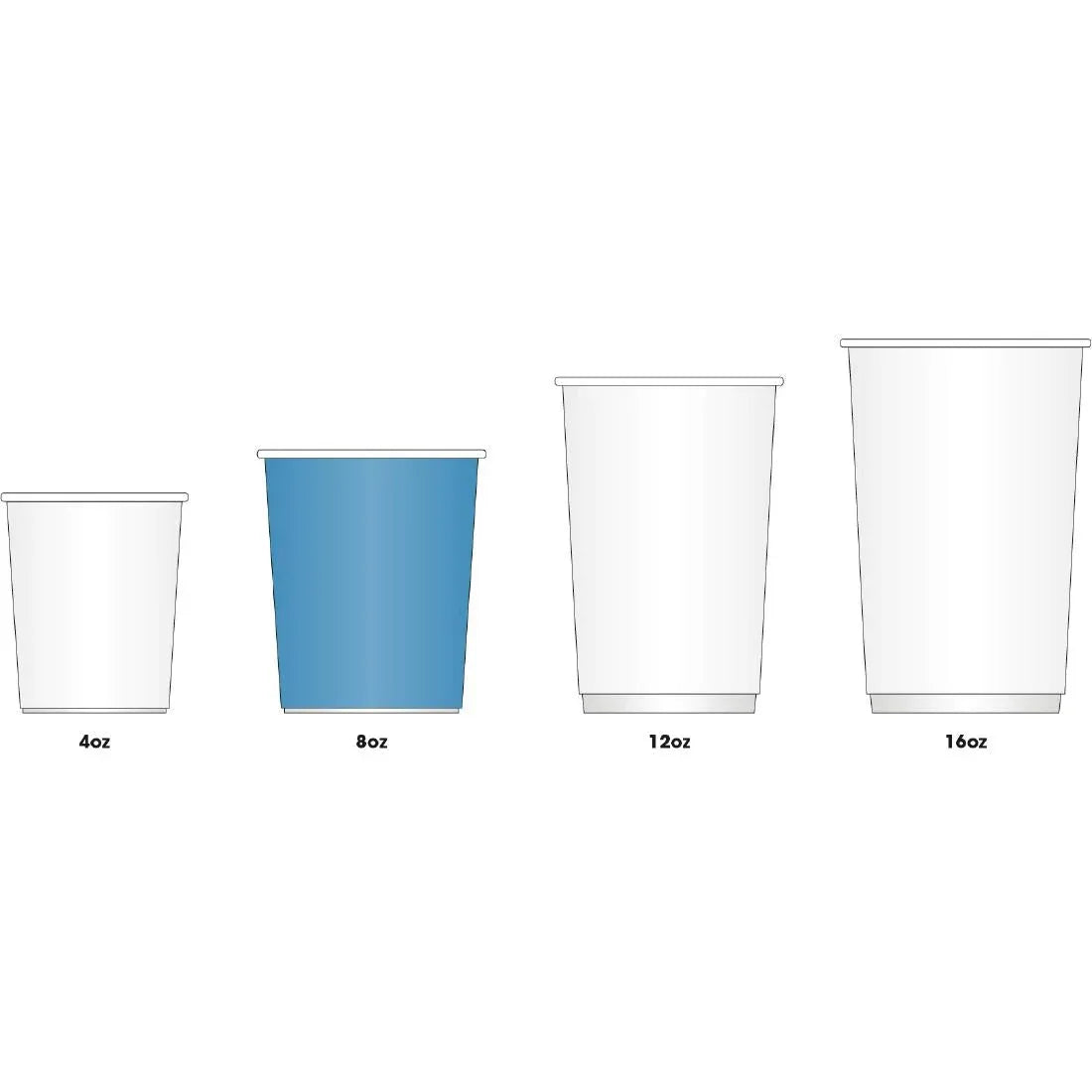 GP400 Fiesta Recyclable Coffee Cups Single Wall Turquoise 225ml / 8oz (Pack of 50) - JD Catering Equipment Solutions Ltd