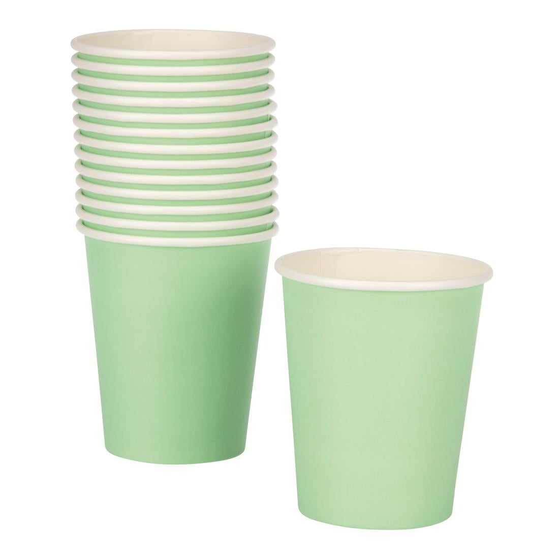 GP400 Fiesta Recyclable Coffee Cups Single Wall Turquoise 225ml / 8oz (Pack of 50) JD Catering Equipment Solutions Ltd