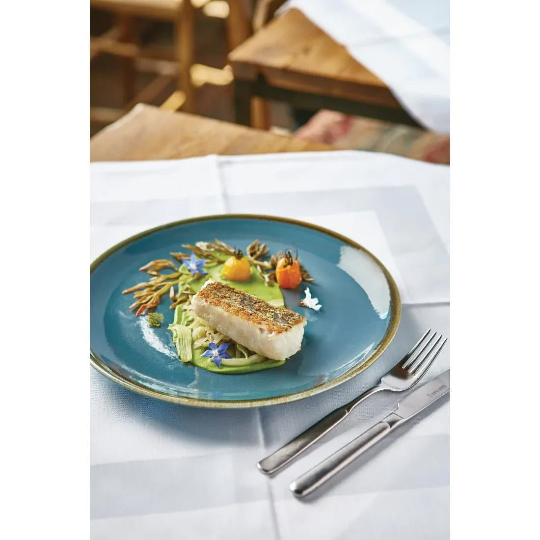 GP465 Olympia Kiln Round Plate Ocean 280mm (Pack of 4) JD Catering Equipment Solutions Ltd