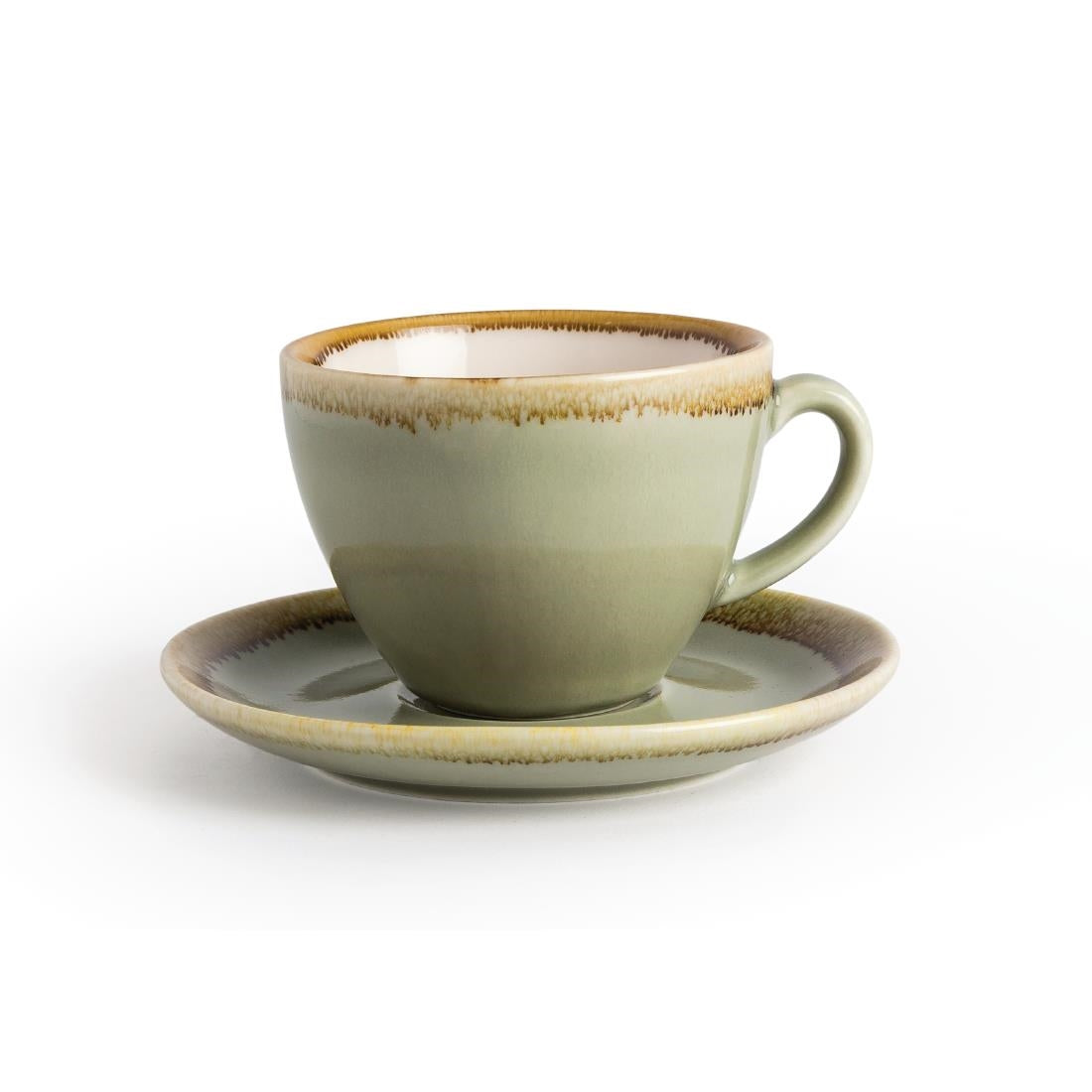 GP478 Olympia Kiln Cappuccino Cup Moss 230ml (Pack of 6) JD Catering Equipment Solutions Ltd