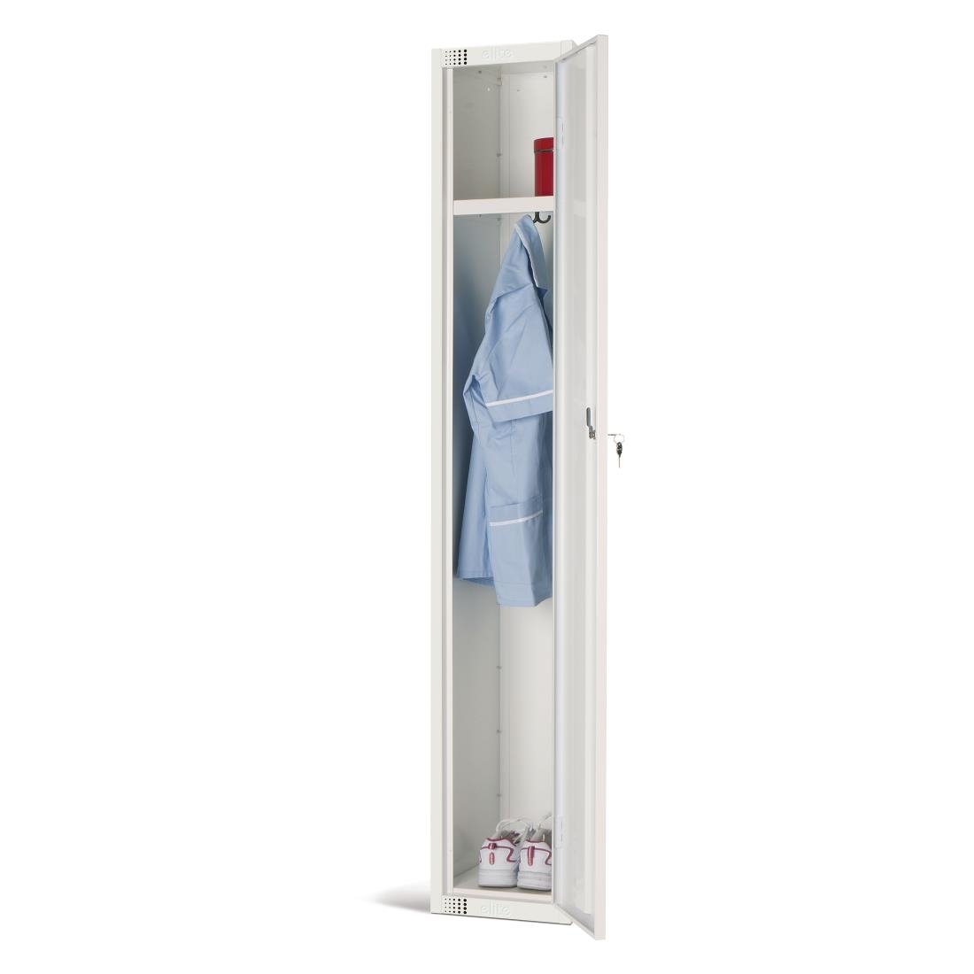 GR302-CN Elite Single Door Coin Return Locker White JD Catering Equipment Solutions Ltd