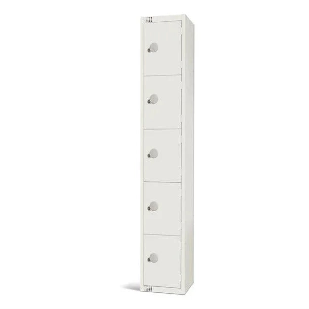 GR306-ELS Elite Five Door Electronic Combination Locker with Sloping Top White - JD Catering Equipment Solutions Ltd