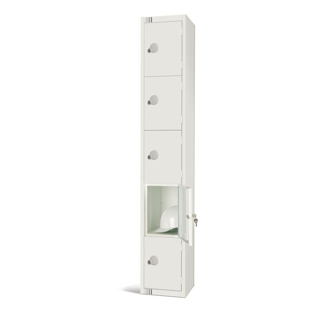 GR306-P Elite Five Door Padlock Locker White JD Catering Equipment Solutions Ltd