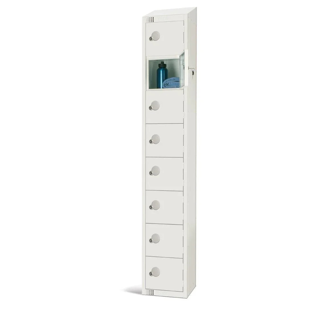 GR308-PS Elite Eight Door Padlock Locker with Sloping Top White - JD Catering Equipment Solutions Ltd