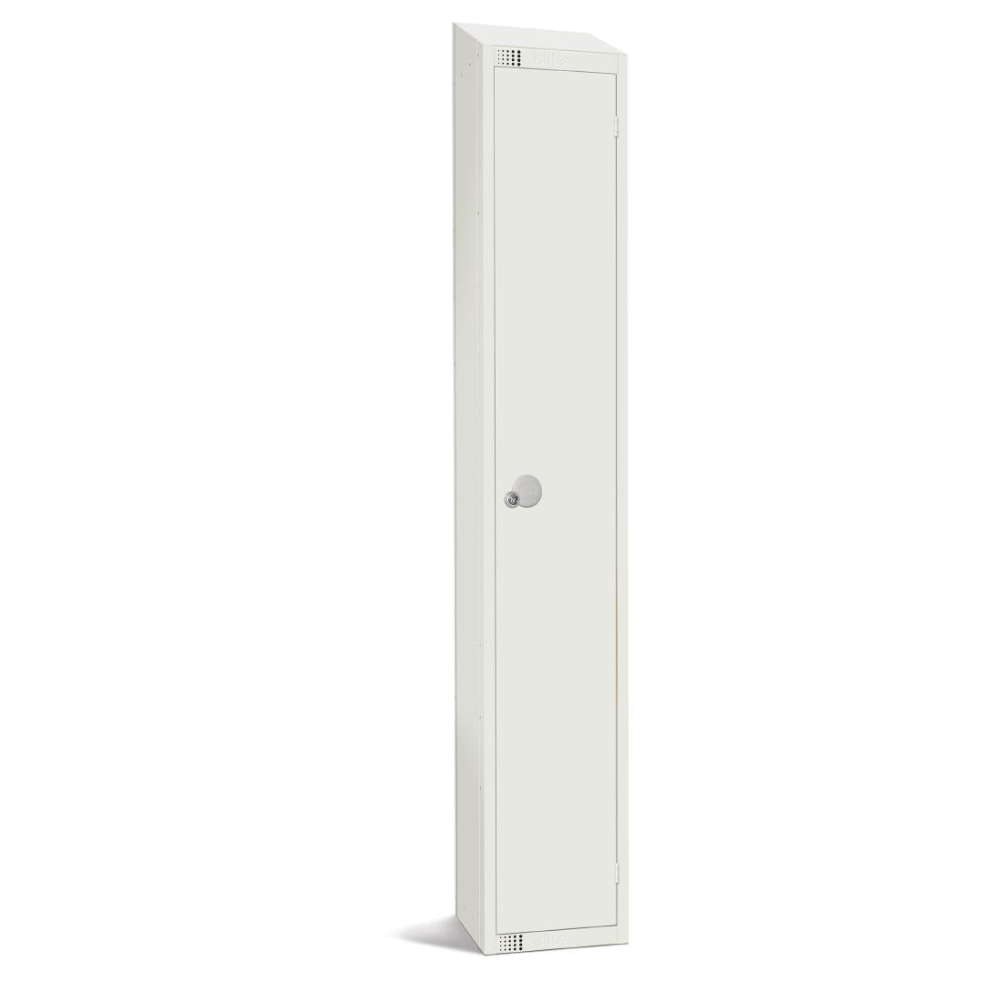 GR309-PS Elite Single Door Padlock Locker with Sloping Top White JD Catering Equipment Solutions Ltd