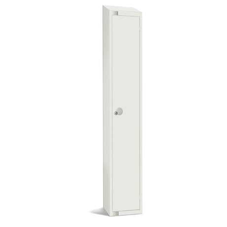 GR309-PS Elite Single Door Padlock Locker with Sloping Top White JD Catering Equipment Solutions Ltd