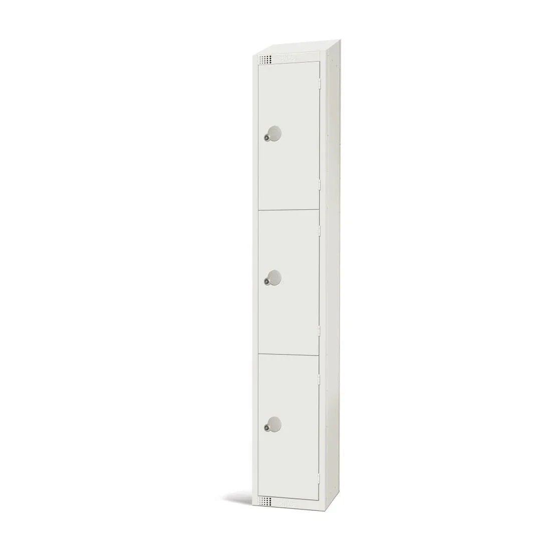 GR311-CS Elite Three Door Camlock Locker with Sloping Top White - JD Catering Equipment Solutions Ltd