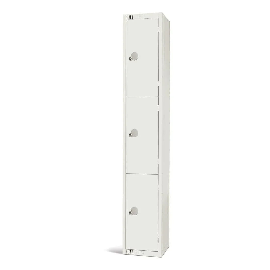 GR311-CS Elite Three Door Camlock Locker with Sloping Top White - JD Catering Equipment Solutions Ltd