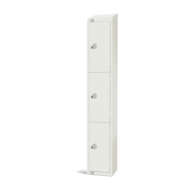 GR311-ELS Elite Three Door Electronic Combination Locker with Sloping Top White JD Catering Equipment Solutions Ltd