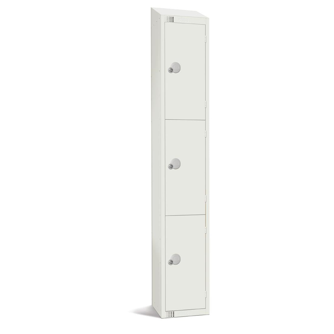 GR311-PS Elite Three Door Padlock Locker with Sloping Top White JD Catering Equipment Solutions Ltd
