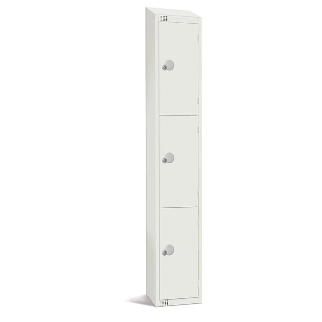 GR311-PS Elite Three Door Padlock Locker with Sloping Top White JD Catering Equipment Solutions Ltd
