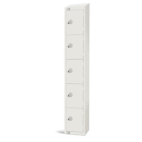 GR313-CLS Elite Five Door Manual Combination Locker Locker White with Sloping Top JD Catering Equipment Solutions Ltd
