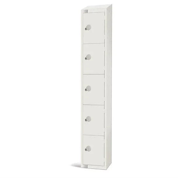 GR313-CLS Elite Five Door Manual Combination Locker Locker White with Sloping Top - JD Catering Equipment Solutions Ltd