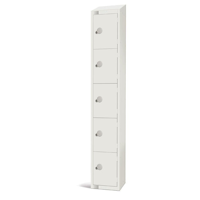 GR313-ELS Elite Five Door Electronic Combination Locker with Sloping Top White JD Catering Equipment Solutions Ltd