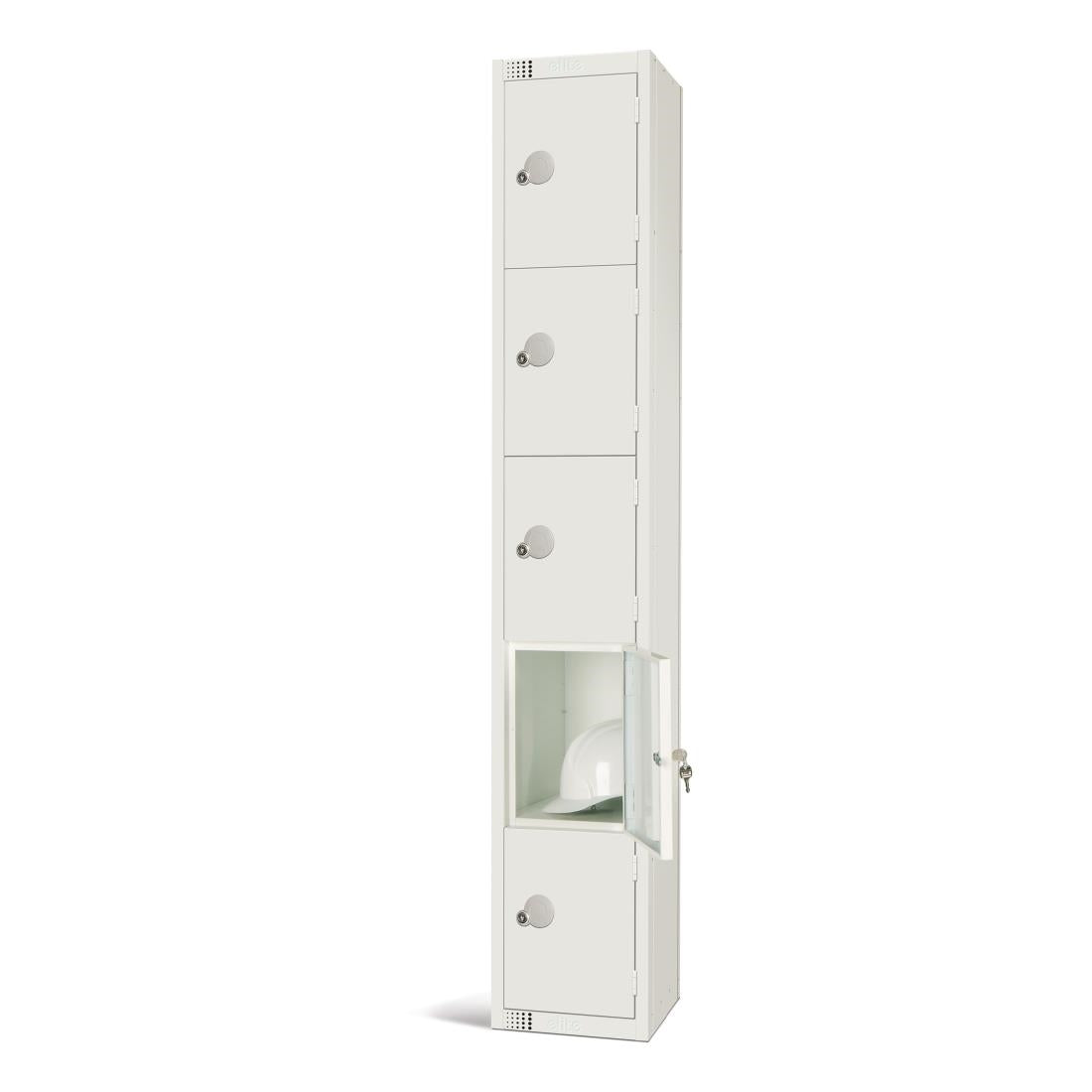 GR313-P Elite Five Door Padlock Locker White JD Catering Equipment Solutions Ltd