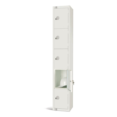 GR313-P Elite Five Door Padlock Locker White JD Catering Equipment Solutions Ltd