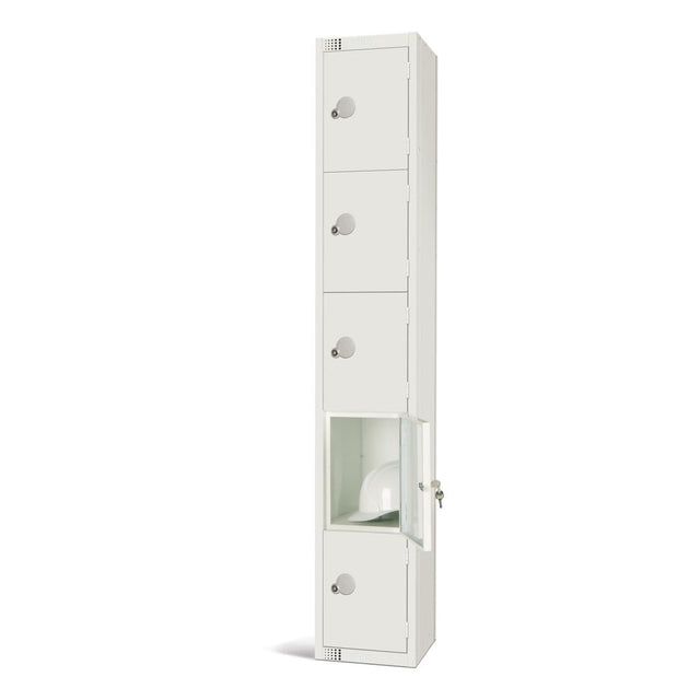 GR313-P Elite Five Door Padlock Locker White JD Catering Equipment Solutions Ltd