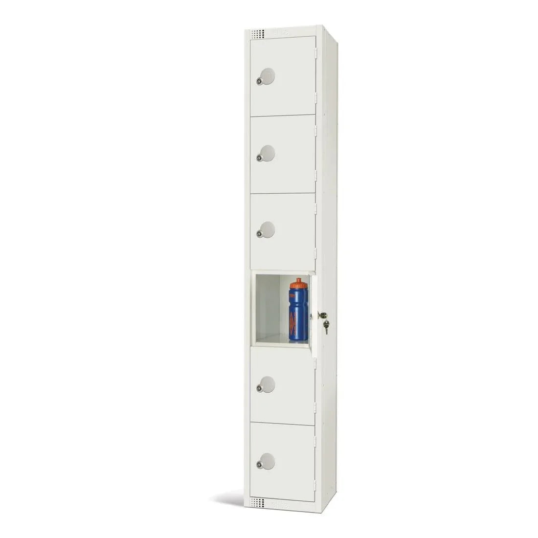 GR314-P Elite Six Door Padlock Locker White - JD Catering Equipment Solutions Ltd