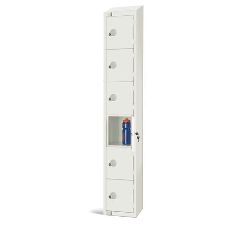 GR314-PS Elite Six Door Padlock Locker with Sloping Top White JD Catering Equipment Solutions Ltd