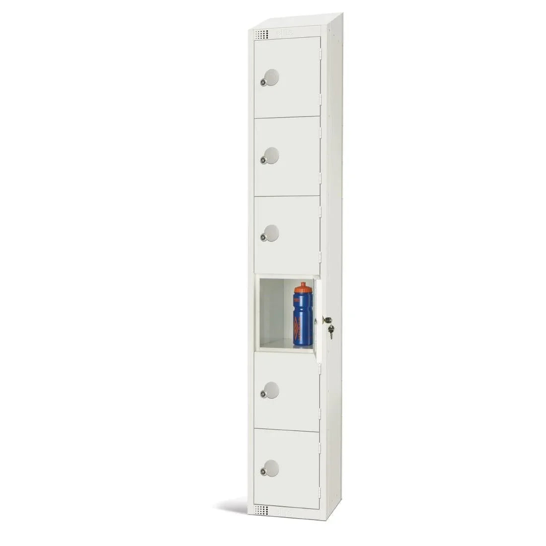 GR314-PS Elite Six Door Padlock Locker with Sloping Top White - JD Catering Equipment Solutions Ltd