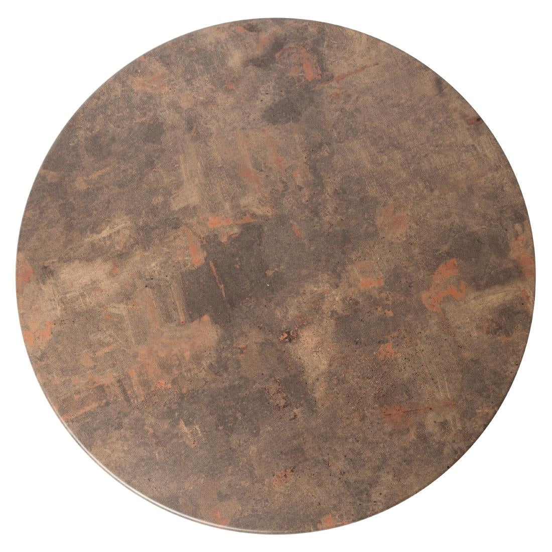 GR639 Werzalit Pre-drilled Round Table Top  Rust Brown 700mm JD Catering Equipment Solutions Ltd