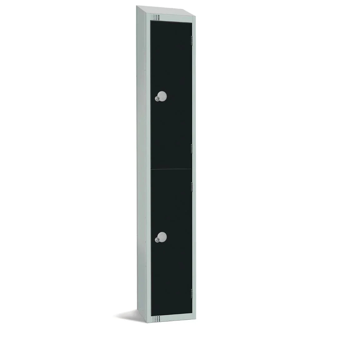 GR671-CLS Elite Double Door Manual Combination Locker Locker Black with sloping top - JD Catering Equipment Solutions Ltd