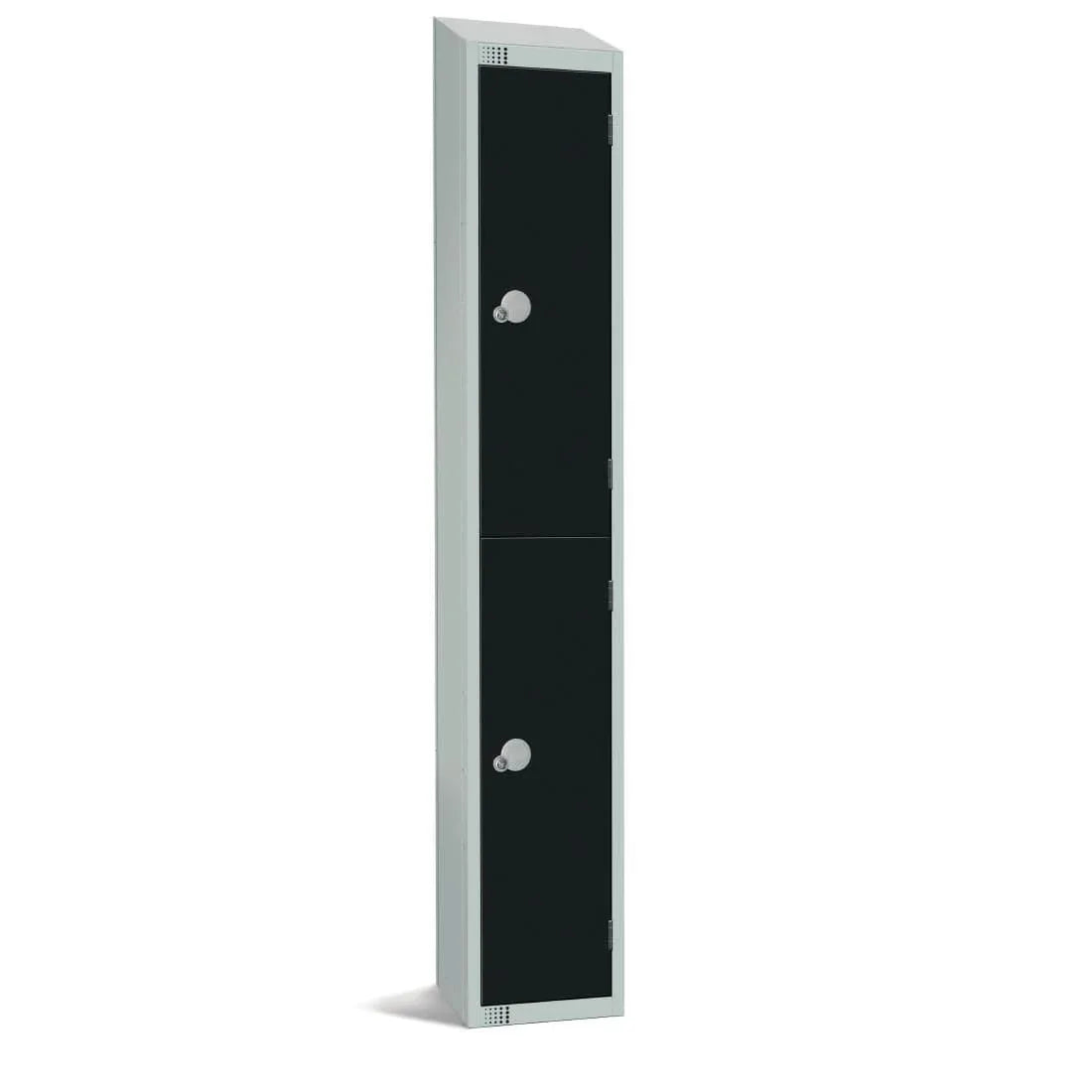 GR671-CLS Elite Double Door Manual Combination Locker Locker Black with sloping top - JD Catering Equipment Solutions Ltd