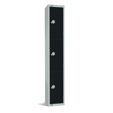 GR672-CN Elite Three Door Coin Return Locker Black JD Catering Equipment Solutions Ltd