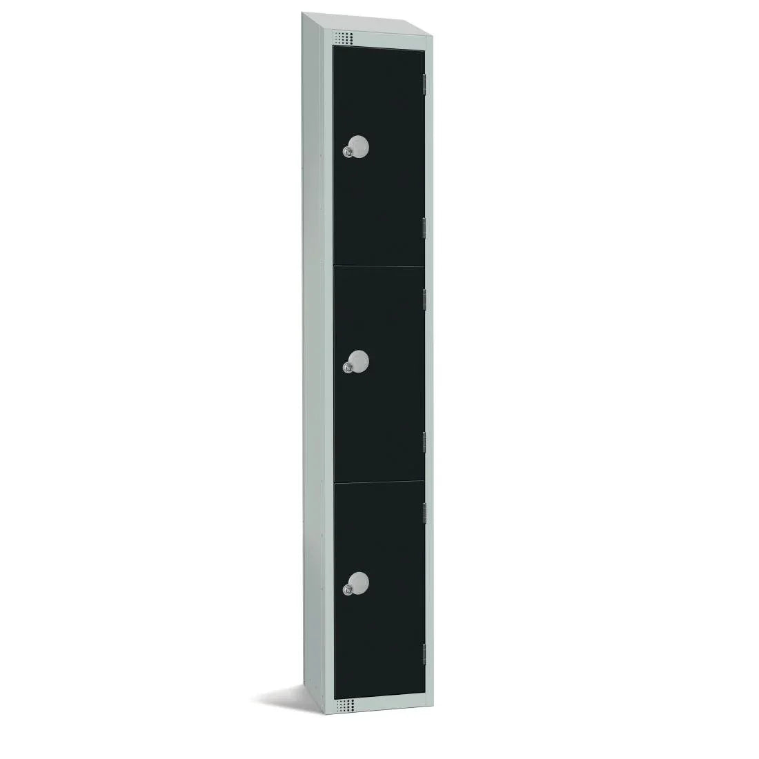 GR672-ELS Elite Three Door Electronic Combination Locker with sloping top Black - JD Catering Equipment Solutions Ltd