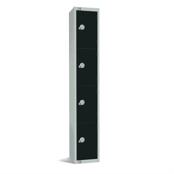 GR673-CS Elite Four Door Camlock Locker Black with Sloping Top - JD Catering Equipment Solutions Ltd