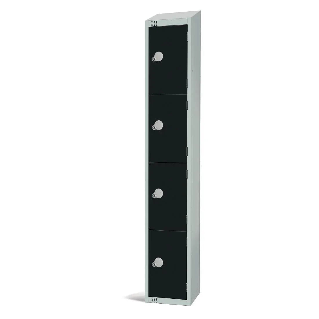 GR673-CS Elite Four Door Camlock Locker Black with Sloping Top - JD Catering Equipment Solutions Ltd