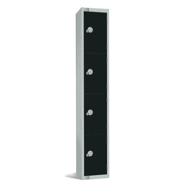GR673-ELS Elite Four Door Electronic Combination Locker with sloping top Black - JD Catering Equipment Solutions Ltd