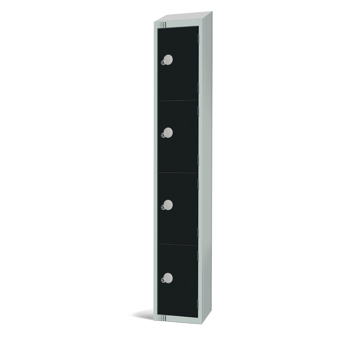 GR673-ELS Elite Four Door Electronic Combination Locker with sloping top Black JD Catering Equipment Solutions Ltd