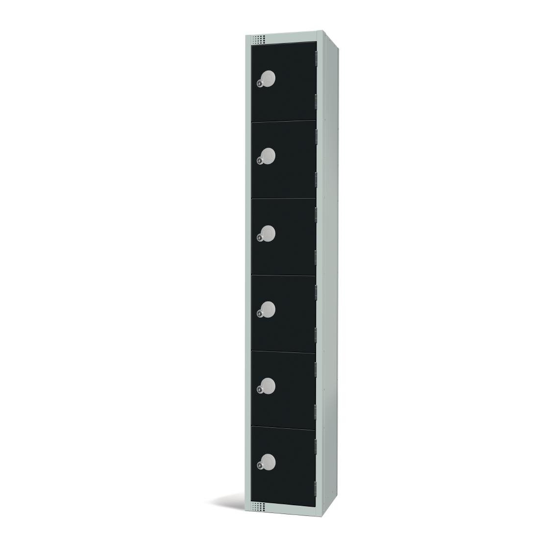 GR675-EL Elite Six Door Electronic Combination Locker Black JD Catering Equipment Solutions Ltd