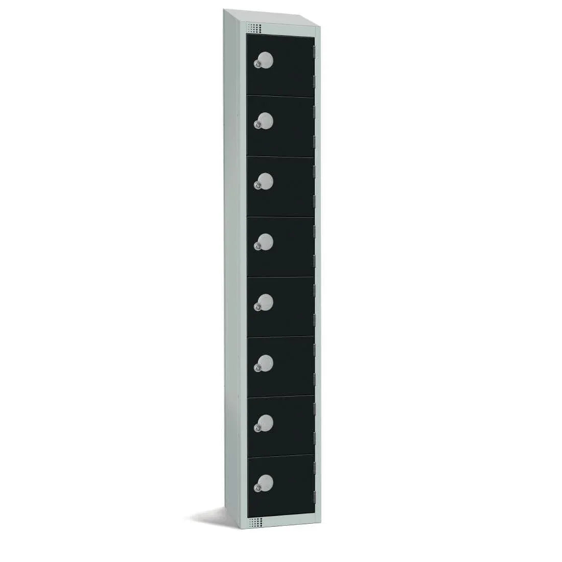 GR676-CLS Elite Eight Door Manual Combination Locker Locker Black with sloping top - JD Catering Equipment Solutions Ltd