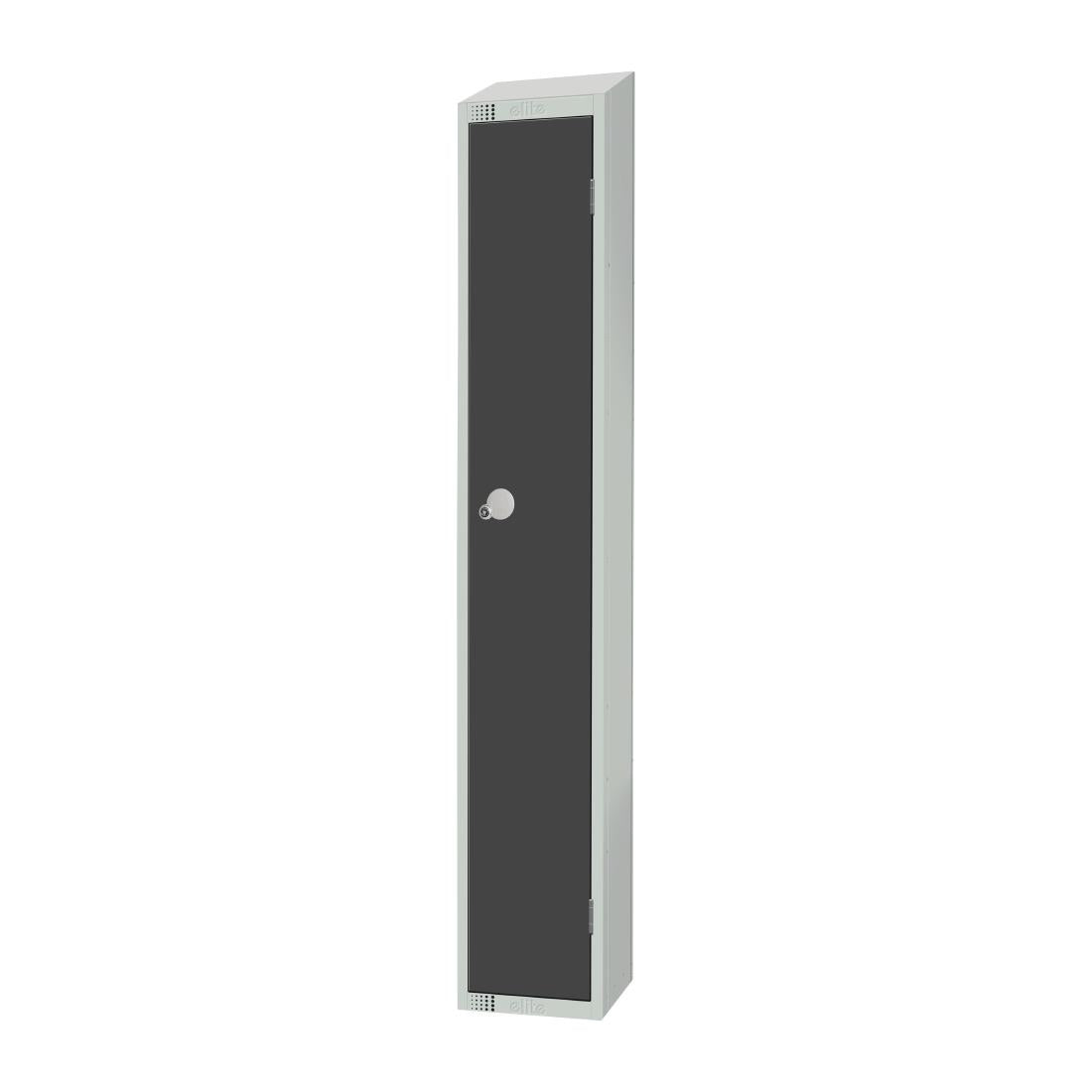 GR677-PS Elite Single Door Padlock Locker Graphite Grey with Sloping Top JD Catering Equipment Solutions Ltd