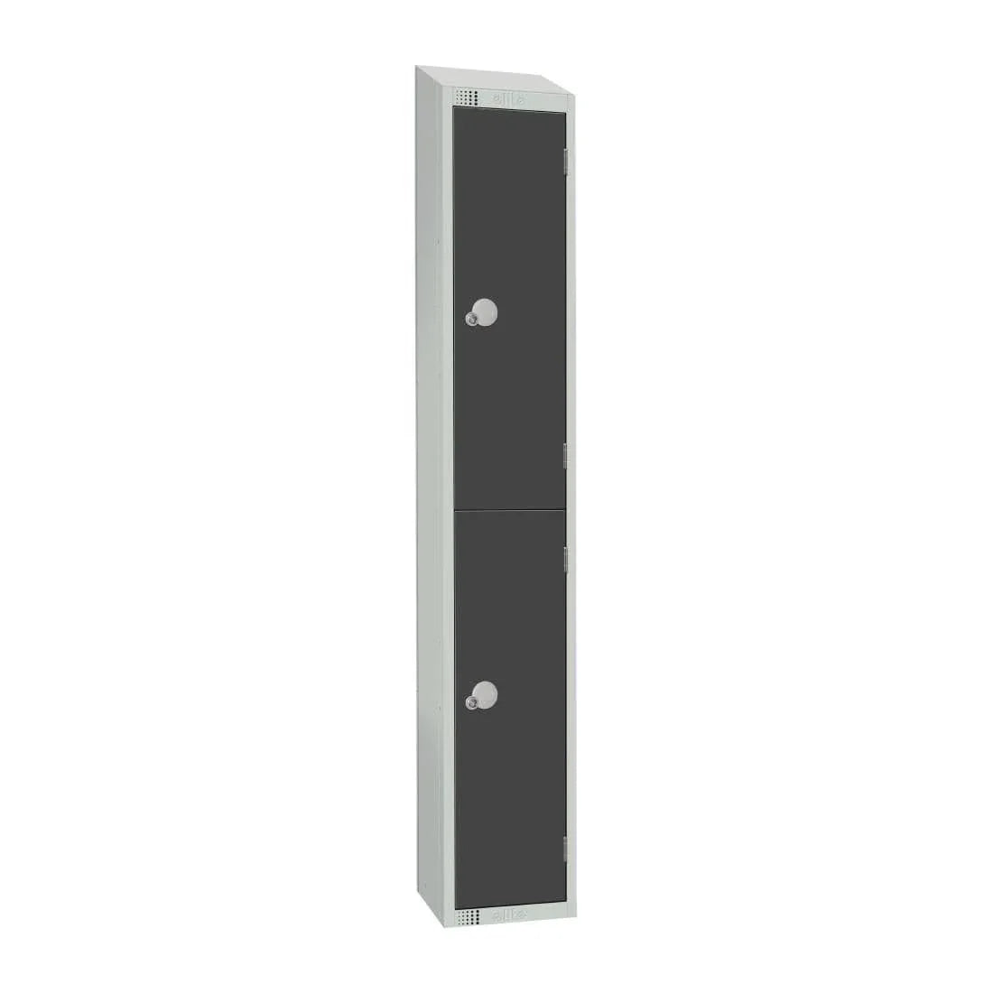 GR678-CS Elite Double Door Camlock Locker Graphite Grey with Sloping Top - JD Catering Equipment Solutions Ltd