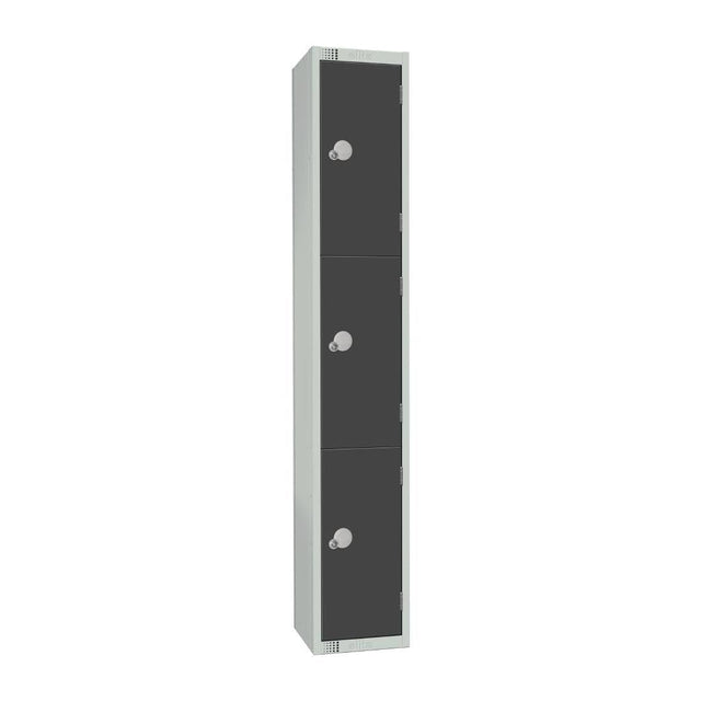 GR679-CN Elite Three Door Coin Return Locker Graphite Grey JD Catering Equipment Solutions Ltd