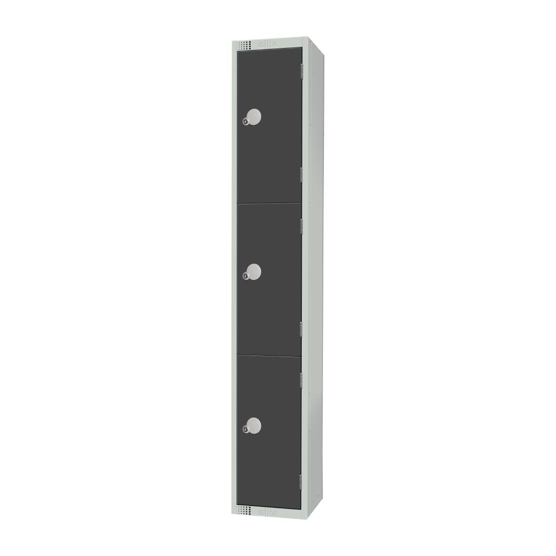 GR679-EL Elite Three Door Electronic Combination Locker Graphite Grey JD Catering Equipment Solutions Ltd