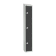 GR679-PS Elite Three Door Padlock Locker Graphite Grey with Sloping Top JD Catering Equipment Solutions Ltd