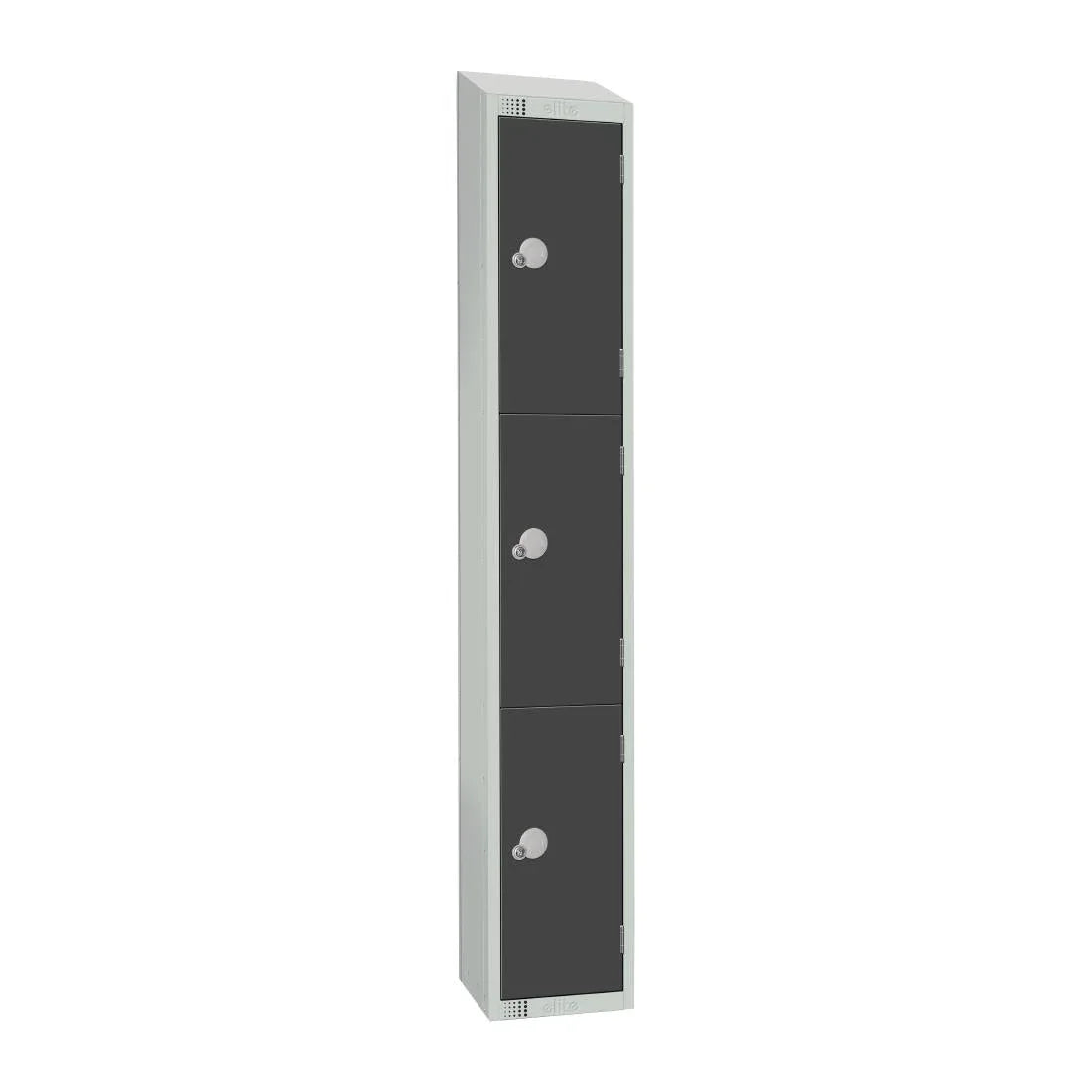 GR679-PS Elite Three Door Padlock Locker Graphite Grey with Sloping Top - JD Catering Equipment Solutions Ltd
