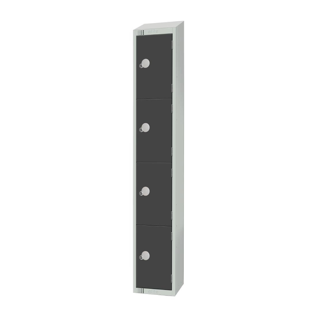 GR680-ELS Elite Four Door Electronic Combination Locker with Sloping Top Graphite Grey JD Catering Equipment Solutions Ltd