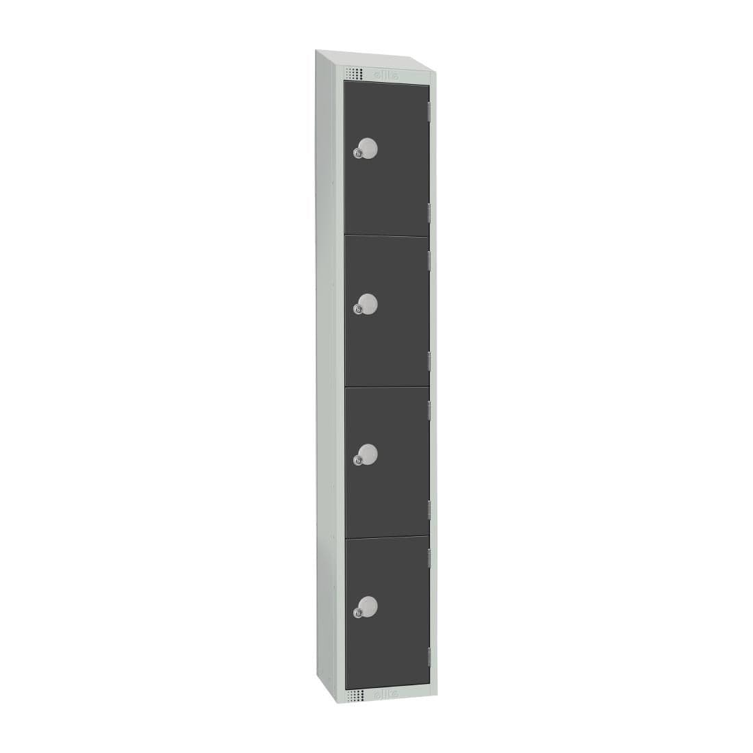GR680-PS Elite Four Door Padlock Locker with Sloping Top Graphite Grey JD Catering Equipment Solutions Ltd