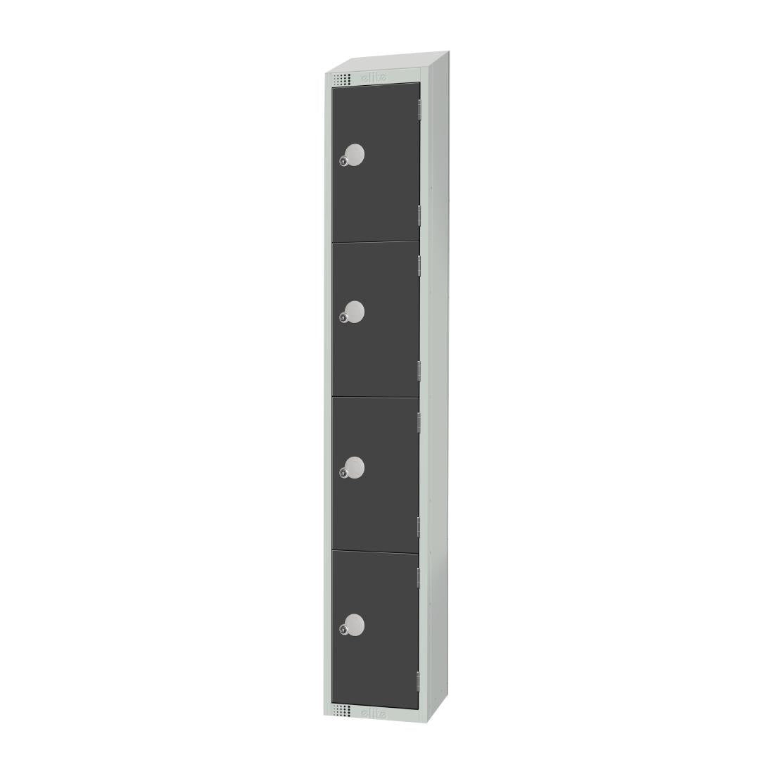 GR680-PS Elite Four Door Padlock Locker with Sloping Top Graphite Grey JD Catering Equipment Solutions Ltd