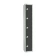 GR681-CS Elite Five Door Camlock Locker with Sloping Top Graphite Grey JD Catering Equipment Solutions Ltd