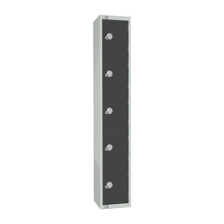 GR681-CS Elite Five Door Camlock Locker with Sloping Top Graphite Grey JD Catering Equipment Solutions Ltd