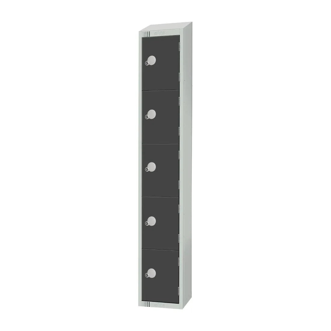 GR681-CS Elite Five Door Camlock Locker with Sloping Top Graphite Grey - JD Catering Equipment Solutions Ltd