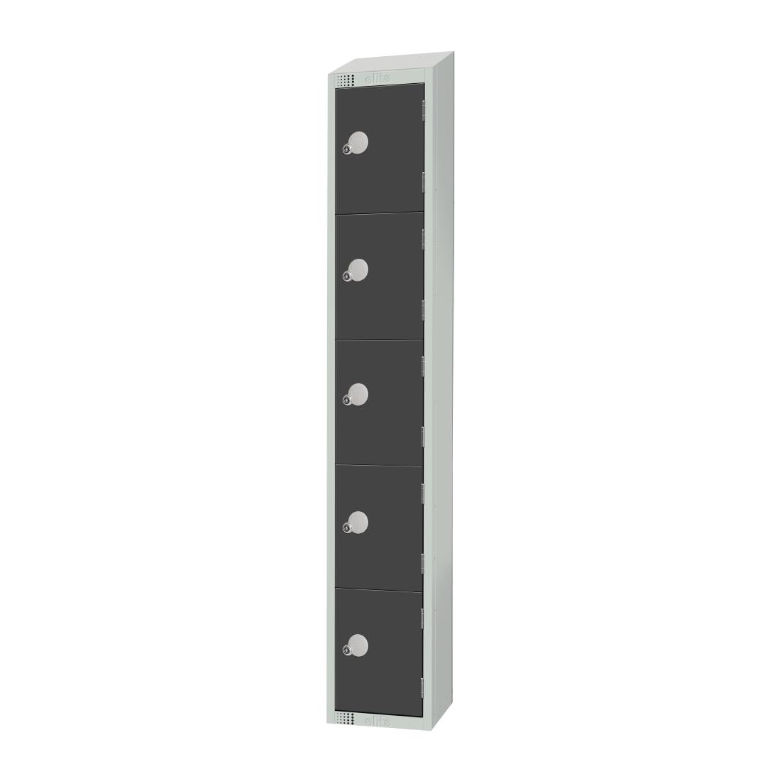 GR681-ELS Elite Five Door Electronic Combination Locker with Sloping Top Graphite Grey JD Catering Equipment Solutions Ltd